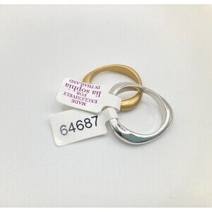 Lia Sophia Opposites Attract Silver & Gold Rings Set (Size 7)